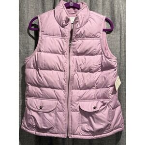 ANN TAYLOR LOFT Down Full Zip w/ Snap Pockets Puffer Vest Womens Medium NWT